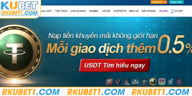 Ưu đãi Kubet - Thưởng thêm 0.5% mỗi giao dịch